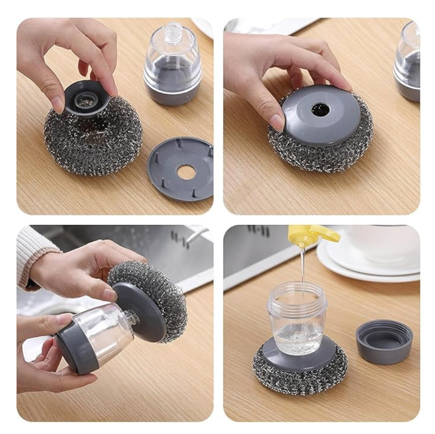 Kitchen Soap Dispensing Palm Brush